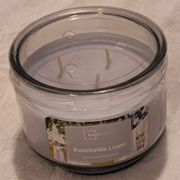 NEW! Mainstays Beachside Linen Candle 11.5oz - Picture 3 of 7